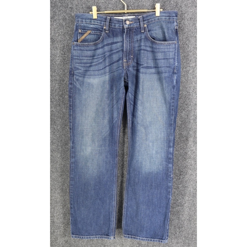 Ariat‎ Men's M4 Legacy Stretch Relaxed Boot Cut Jeans Size 34x32 Blue Denim EUC